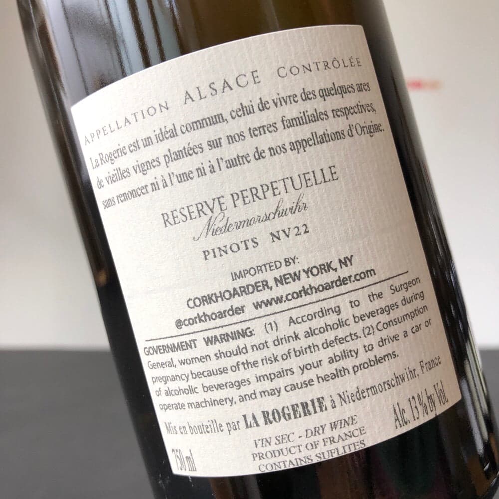 ALSACE LA ROGERIE RESERVE PERPETUELLE 0,75cl